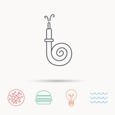 Yangın hortum reel simgesi. İşareti itfaiye istasyonu.