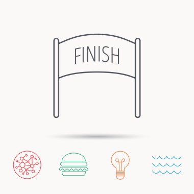 Afiş simgesine tamamlamak. Maraton denetim noktası işareti.