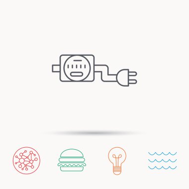 Elektrik sayaç simgesi. Elektrik fiş ile.