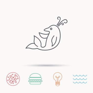 Yunus simgesi. Deniz memeli işareti.