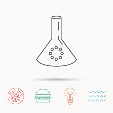 Laboratuvar ampul veya ölçek simgesi. Kimya işareti.