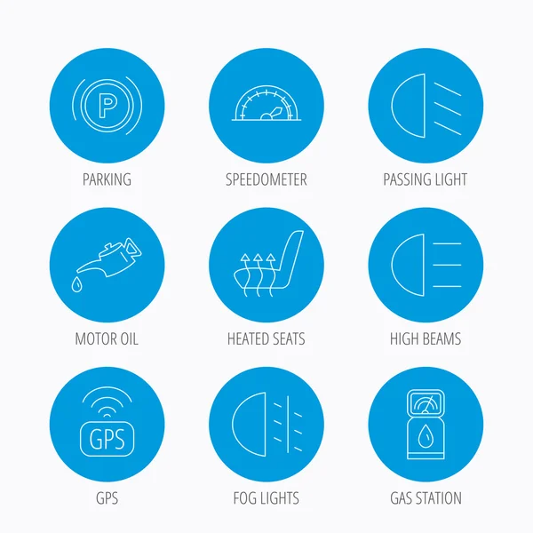 Sis ışıkları ve gps simgeleri geçen motor yağı.