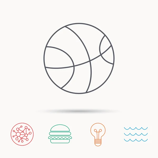 Icono del baloncesto. Señal de pelota deportiva . — Vector de stock