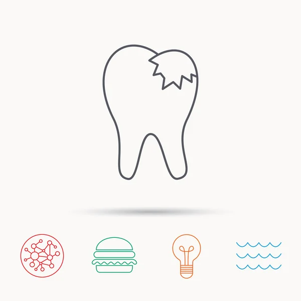 치과 충전 재 아이콘입니다. 치아 복원 기호. — 스톡 벡터