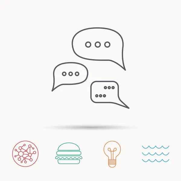 Pictogram voor conversatie. Chat spraak bubbels teken. — Stockvector