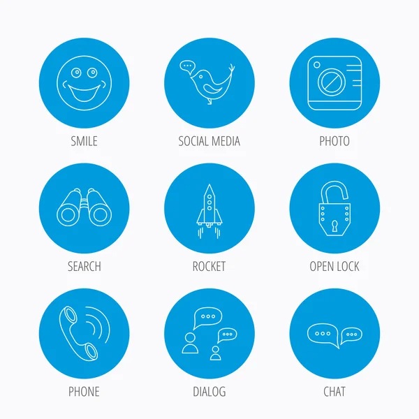 Çağrı telefon, konuşma balonu ve fotoğraf simgeler sohbet.