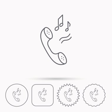 Telefon simgesi. Çağrı adı melodi.