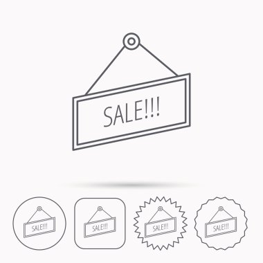 Satılık simgesi. Reklam banner etiket işareti.