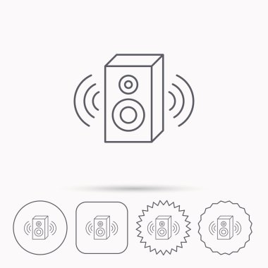 Ses simgesi. Müzik hoparlör işareti.