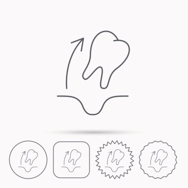 Diş çıkarma simgesini. Diş paradontosis işareti.