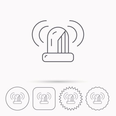 Siren çalar simgesi. Uyarı yanıp sönen ışık işareti.