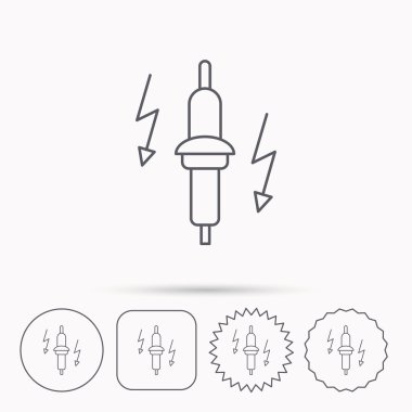 Buji simgesi. Araba elektrik bölümü işareti.