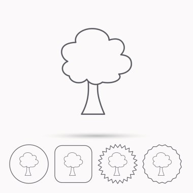 Ağaç simgesi. Orman ahşap işareti.