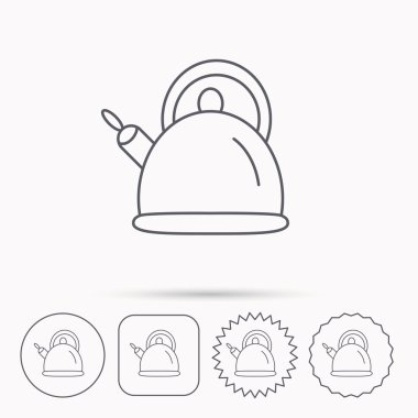 Çaydanlık simgesi. Mutfak su ısıtıcısı işareti.