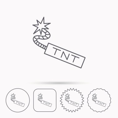 TNT dinamit simgesi. Bomba patlama işareti.