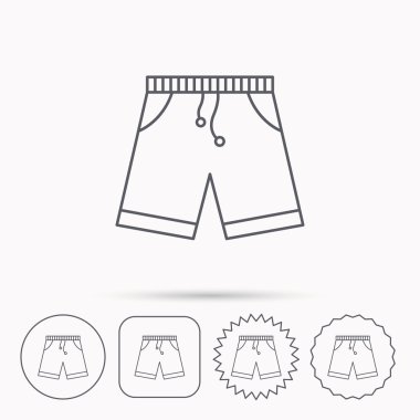 Şort simgesi. Rahat kıyafetler işareti alışveriş.