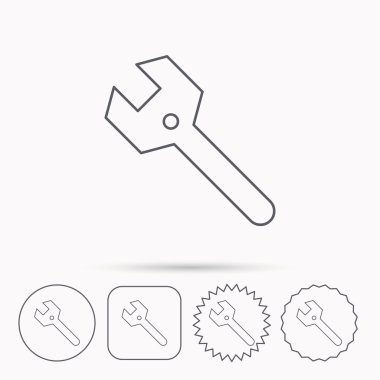 İngiliz anahtarı anahtar simgesi. Onarım aracı işareti.