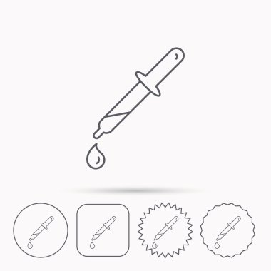 Pipet simgesi. Laboratuvar analiz işareti.