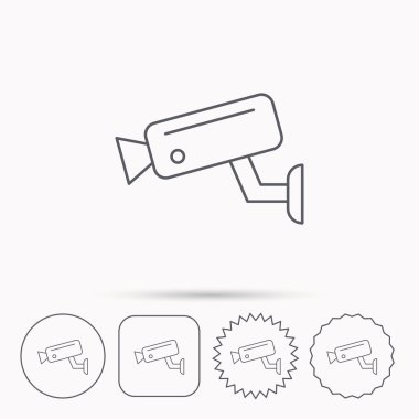 Video izleme simgesi. Kamera cctv işareti.