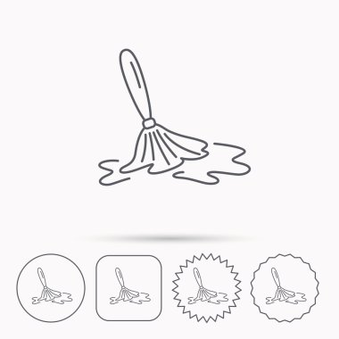 Islak temizlik simgesi. Temizlik kat aracı işareti.