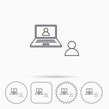 Görüntülü sohbet simgesi. Webcam sohbet işareti.