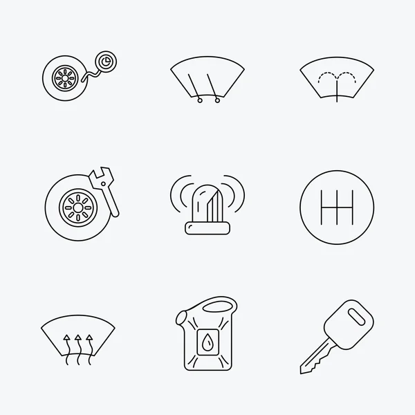 Manuel şanzıman, lastik Servisi ve araba anahtar simgeleri.