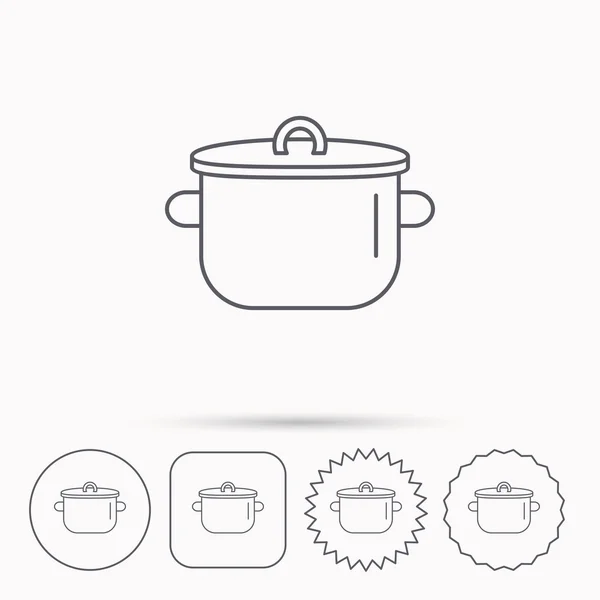 Pan icon. Cooking pot sign. — Stock Vector