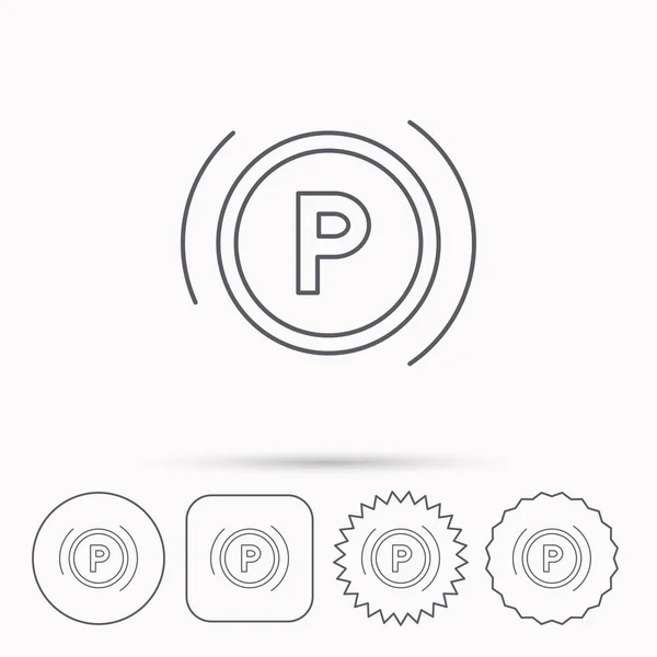 Parking icon. Dashboard sign. — Stock Vector