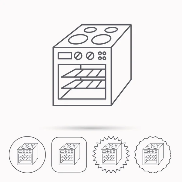 Fırın simgesi. Elektrikli soba işareti. — Stok Vektör