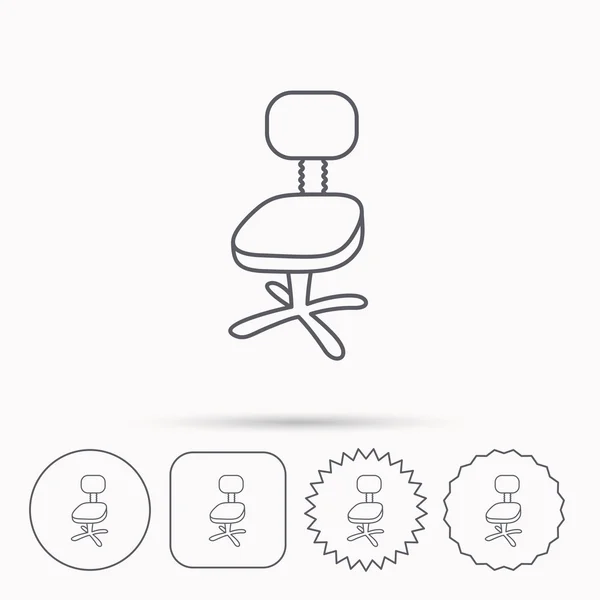 Icono de silla de oficina. signo de sillón de negocios . — Vector de stock