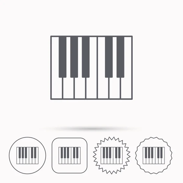Значок пианино. Королевский знак музыкального инструмента . — стоковый вектор