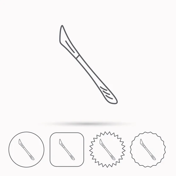 Значок скальпеля. Знак инструмента хирурга . — стоковый вектор