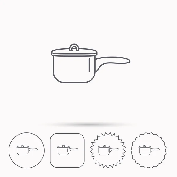 Icône de casserole. Plaque de cuisson ou poêle . — Image vectorielle