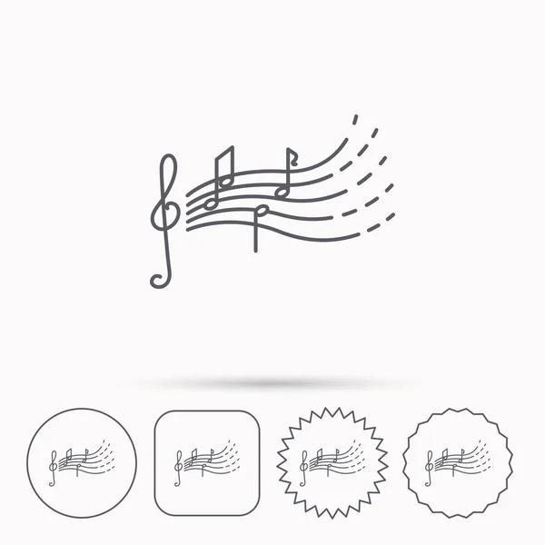 Icono de canciones para niños. Notas musicales, signo de melodía . — Vector de stock