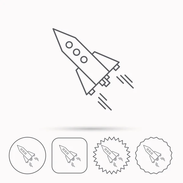 Opstarten bedrijf pictogram. Raket teken. — Stockvector