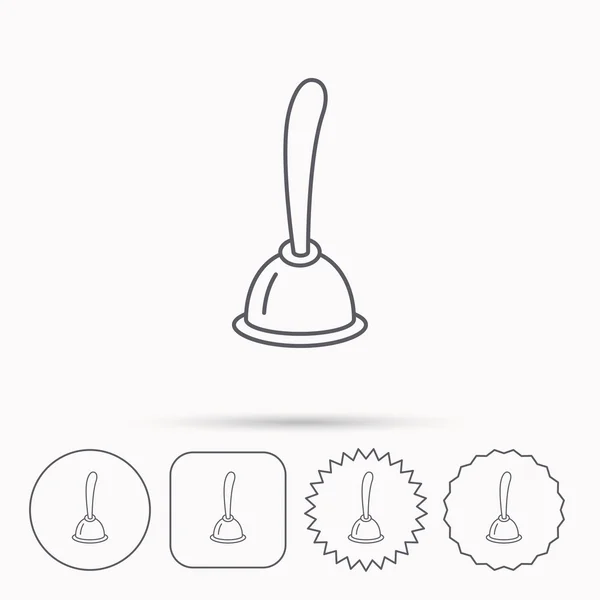 Icône du piston. signe d'outil de nettoyage de toilette . — Image vectorielle