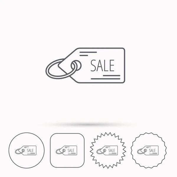 Sale shopping tag icon. Discount label sign. — Stock Vector