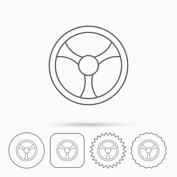 Steering wheel icon. Car drive control sign. — Stock Vector