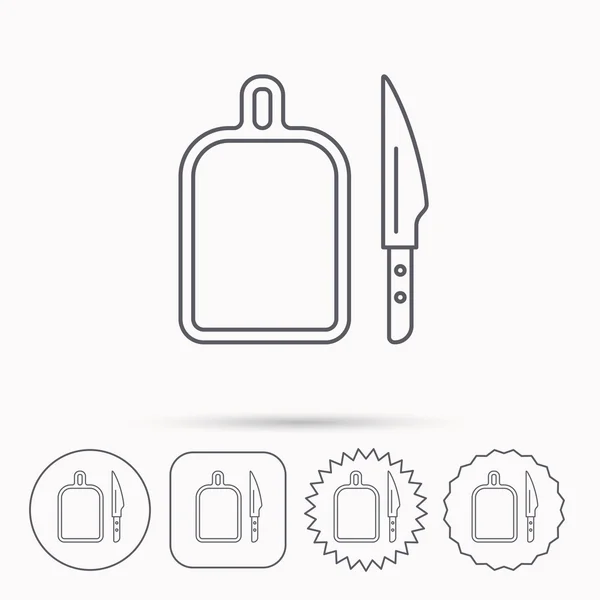 Icono de tablero de separación. Muestra cuchillo de cocina . — Vector de stock