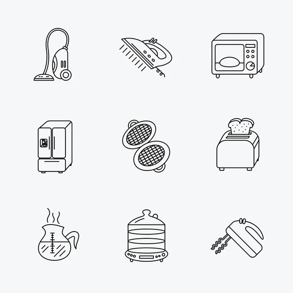 Microwave oven, coffee and blender icons. — Stock Vector