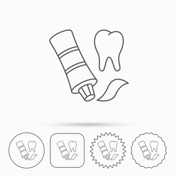 Οδοντόκρεμα εικονίδιο. Υγειονομικής περίθαλψης σημάδι δόντια. — Διανυσματικό Αρχείο