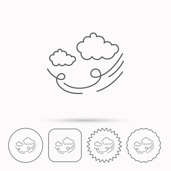 Wind icon. Cloud with storm sign. — Stock Vector