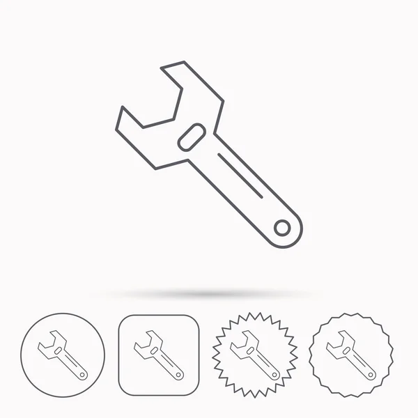 Clé clé icône. Outil de réparation signe . — Image vectorielle