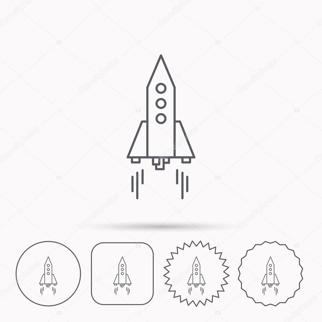 Rocket icon. Startup business sign.