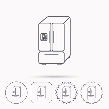 Amerikan buzdolabı simgesi. Buzdolabı buz işareti ile