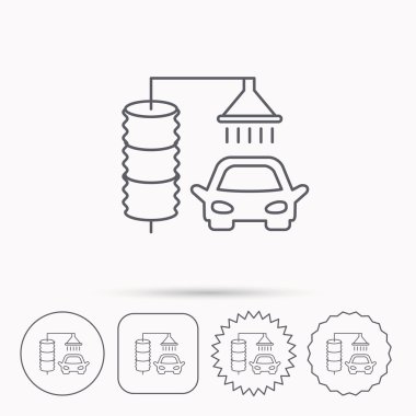 Otomatik carwash simgesi. Temizleme İstasyonu işareti.