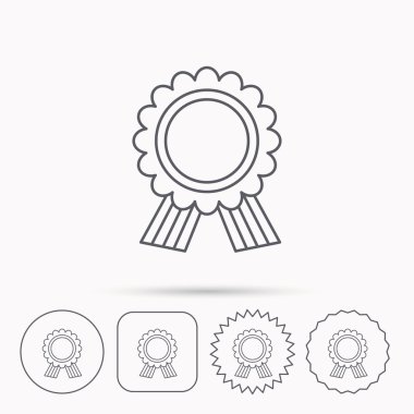 Ödül madalya simgesi. Galibi başarı işareti.