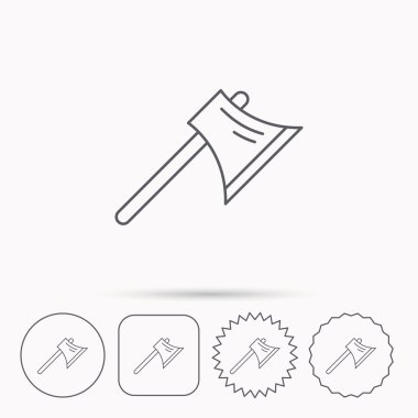 Balta simgesi. İşçi ekipman işareti.