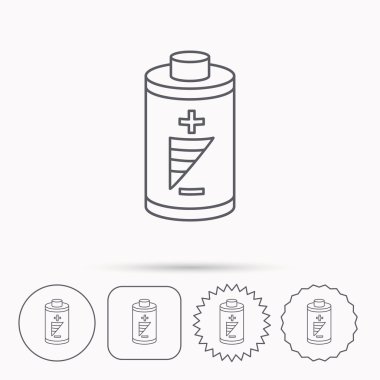 Pil simgesi. Elektrik işareti.