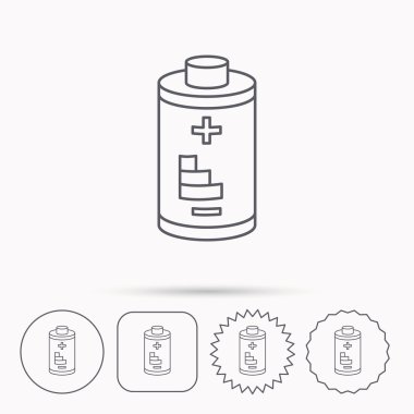 Pil simgesi. Elektrik işareti.